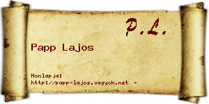 Papp Lajos névjegykártya